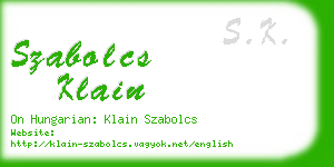 szabolcs klain business card